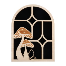 Arched Crystal Shelf Mushroom Display Wall Decoration