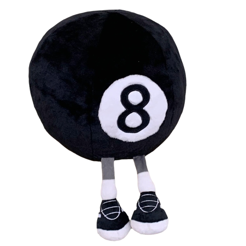 Photos - Other Toys Cartoon Billiards No. 8 Black Ball Plush Toy Cute Soft Doll Home Decoration Souvenirs