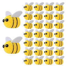 50PCS Bee Pompom Haar Ball Polyester Kind Kopfschmuck Hochzeit Figuren DIY Handmade Material Hut Kleidung Decor