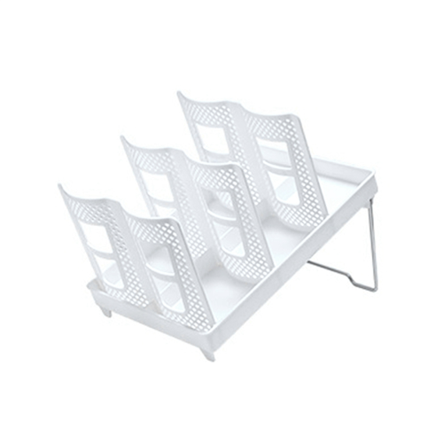 Porte-gobelet [double rangée] Ménage avec support pliable pour café, blanc