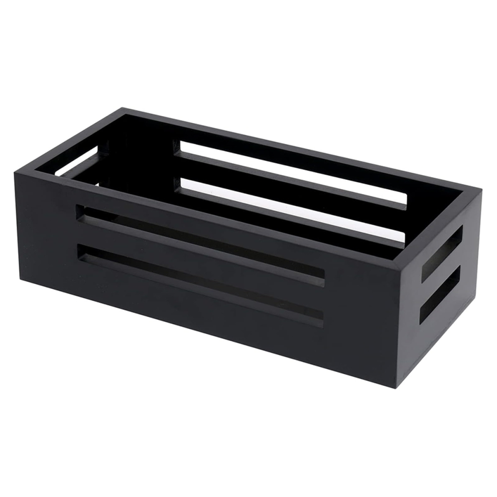 Decor Box Bathroom Toilet Tank Basket Topper,Wood Baskets,Back Of Storage Black Exogio