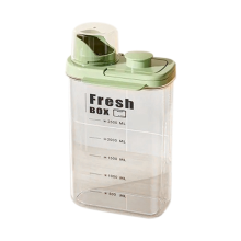 Transparenter Getreidebehälter für die Küche mit Griff, 2800 ml, feuchtigkeitsbeständig und insektenresistent, Grün