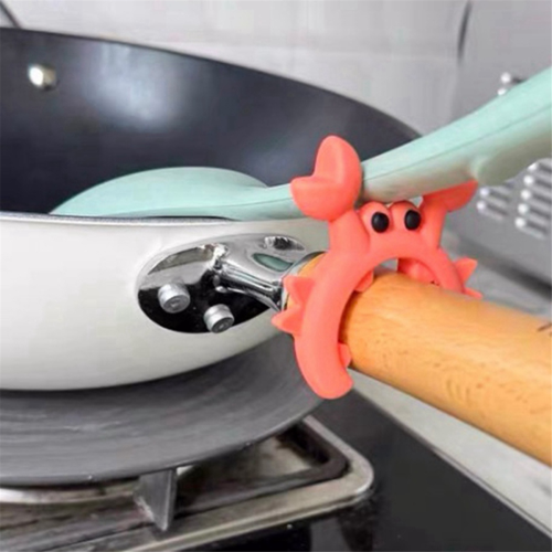 10pcs Pack Crab Shape Silicone Spatula Holder, Universal Rest, Multi-Functional Kitchen Tool 1