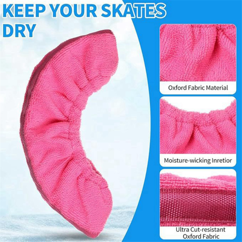 1 Pair IceSkating Figure Skate Blade Covers, Soft Dustproof Protector, Water Absorption, 2