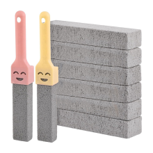 8-Pack Cleaning Pumice Stones with 2 Universal Handles, Grey Cleaner for Toilets, Bathrooms, Kitchens