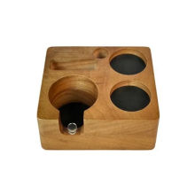 Einstellbarer multifunktionaler Kaffee-Tamper-Basishalter aus Holz, Zubehör für Siebträger, 58 mm, Pulverpresssitz
