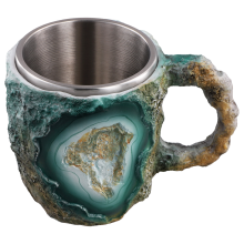 Elegante Luxus-Kaffeetasse aus Mineralkristall, bunte Tasse, durchscheinende Tasse, für Tassen im Home Office, A