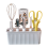Kitchen Tool Set Fruit Knife, Scissors, and Vegetable Peeler, Bottle Opener Multi-Function Combination with Base B 1