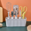 Kitchen Tool Set Fruit Knife, Scissors, and Vegetable Peeler, Bottle Opener Multi-Function Combination with Base B 4