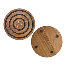 Dessous de plat magnétique en bois avec anneaux en silicone pour casseroles, poêles et plats chauds