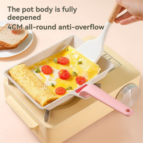 Breakfast Pot Wheat Rice Stone Nonstick Household Rectangular Omelet Smokeless Pan(22 cm) 2