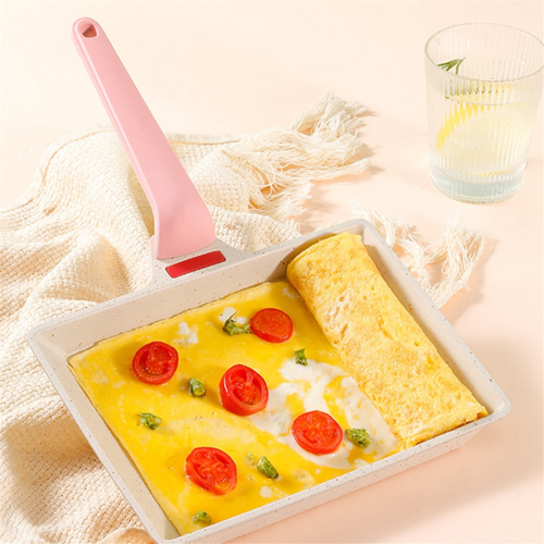 Breakfast Pot Wheat Rice Stone Nonstick Household Rectangular Omelet Smokeless Pan(22 cm) 1