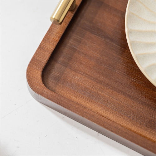 Wooden Tray Solid Wood Tea with Handle Household Storage S 1