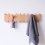 Wall-Mounted Coat Hanger Solid Wood Clothes Hook Door Rack Home Decoration Walnut 6 Hooks 6