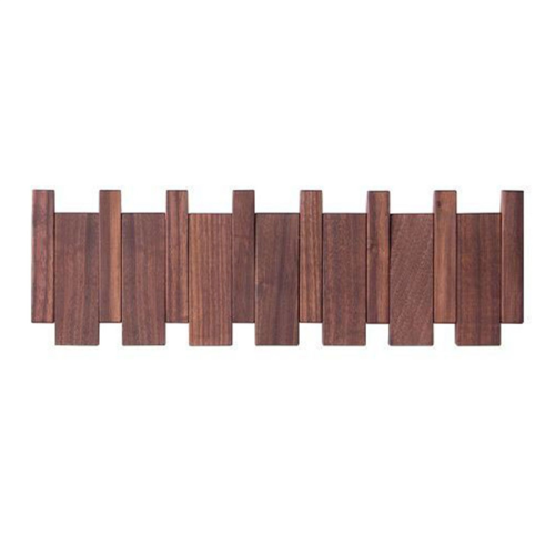 Wall-Mounted Coat Hanger Solid Wood Clothes Hook Door Rack Home Decoration Walnut 6 Hooks