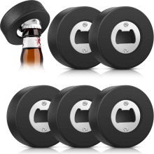 6 Stück Eishockey-Puck-Flaschenöffner, Edelstahl, Bier, Geschenke für Männer, Öffner