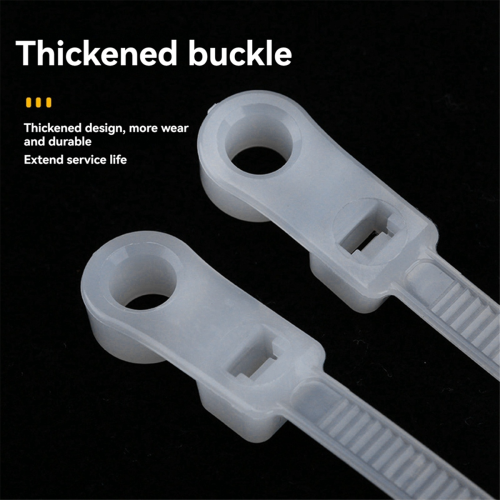 Nylon Cable Ties with Screw Hole - Self-Locking, Multi-Size Bundle Straps for Wire Organization, 2