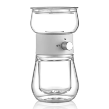 Set da 240 ml di teiera in vetro con separazione a chiave, filtro in acciaio inossidabile e infusore da viaggio, ideale per la cottura a vapore
