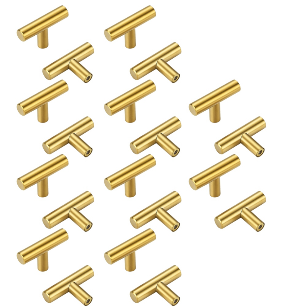 Photos - Furniture Hardware 20PCS Gold Cabinet Knobs 2 Inch,Brass Drawer Single Hole T Bar Hardware Pulls for Home Door