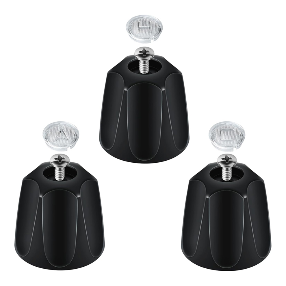 Exogio Metal 3 Piece Black Shower Knob Replacement, For Price And Bathtub/Shower Faucet Handle
