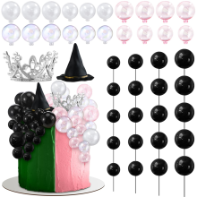 42 Stück Hexen-Motto-Partyzubehör, schwarze Luftballons, Kuchenaufsatz, Mini-Luftballons, Hexenhut-Fantasie für Geburtstagsdekoration