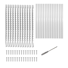 Lame per coltelli da pane, lame seghettate in acciaio inossidabile da 10,8 pollici con viti, cacciavite, per taglierina per legno, 12 pezzi