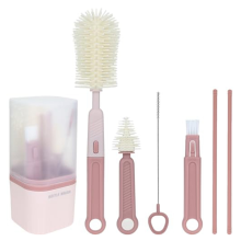 Set di spazzole per tazze in silicone per bambini, include tettarella per biberon, adatto alle famiglie, portatile.