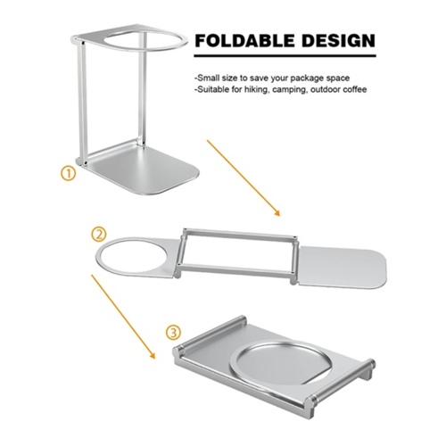 2Pcs Foldable Coffee Drip Holder Pour over Dripper Stand Aluminum Espresso Machine Support 1
