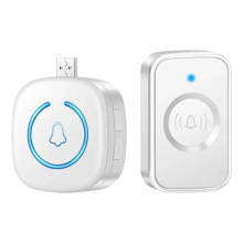 Smart Home USB-Funktürklingel Wasserdicht 60 Klingeltöne 5 Lautstärke Einstellbar 150 Meter Langstrecken-Außentürklingel,B