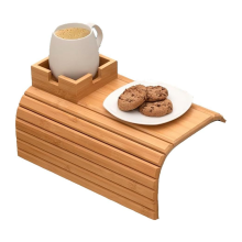 Sofa Armrest Tray,Couch Cup Holder,Bamboo Tray with Couch Holder