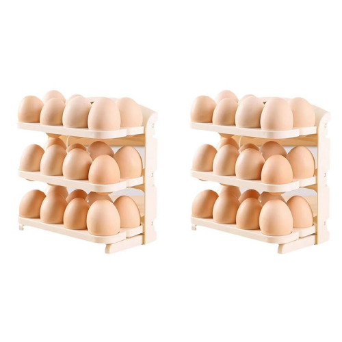 Egg Rack Folding Box Refrigerator Side Door Storage Kitchen Tray Multi-Layer Anti-Fall