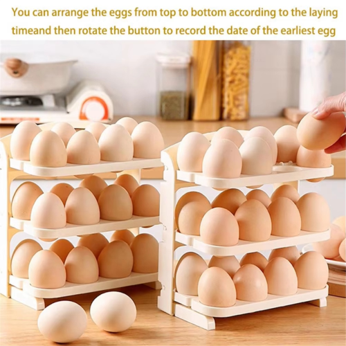 Egg Rack Folding Box Refrigerator Side Door Storage Kitchen Tray Multi-Layer Anti-Fall 2