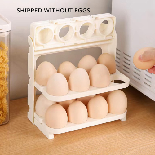 Egg Rack Folding Box Refrigerator Side Door Storage Kitchen Tray Multi-Layer Anti-Fall 1