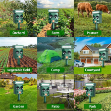 2PCS Ultrasonic Animal Repellent Outdoor Solar Repeller with Motion Detection,Deer Deterrent Device for Yard