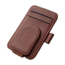 Car Sun Visor Glasses Holder with Strong Magnet, Mini Sunglasses Clip, Card Pocket - Universal Fit for Most Cars B