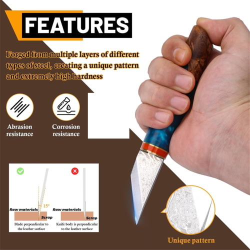 Leather Knife, Cutting Skiver Tool,for Working DIY Leathercraft D 1