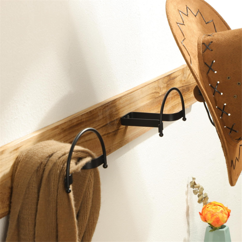 Cowboy Hat Rack Holder Hanger Wall Mount Black Hooks for Display(A Beautiful Gift) 2
