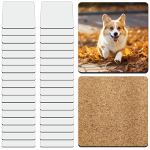 30 Stück Sublimations-Untersetzer, quadratisch, Rohlinge, Großpackung mit Korkrückseite, MDF-Untersetzer, 9,8 x 9,8 cm