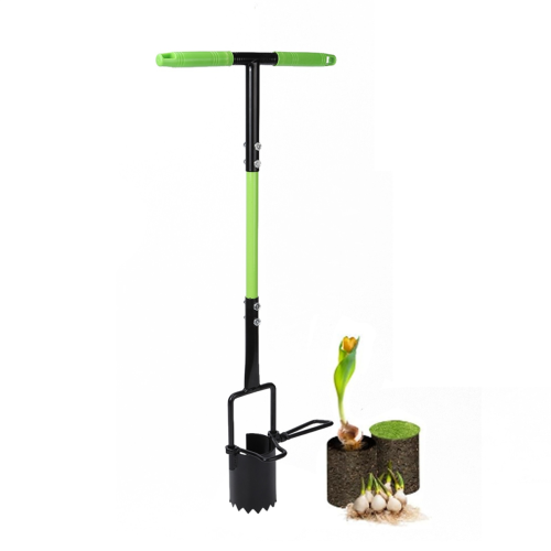 Bulb Planter Tool Crocus Long Handled Transplanter Comfortable T-Shaped Handle Multi-Purpose Gardening for Weeding