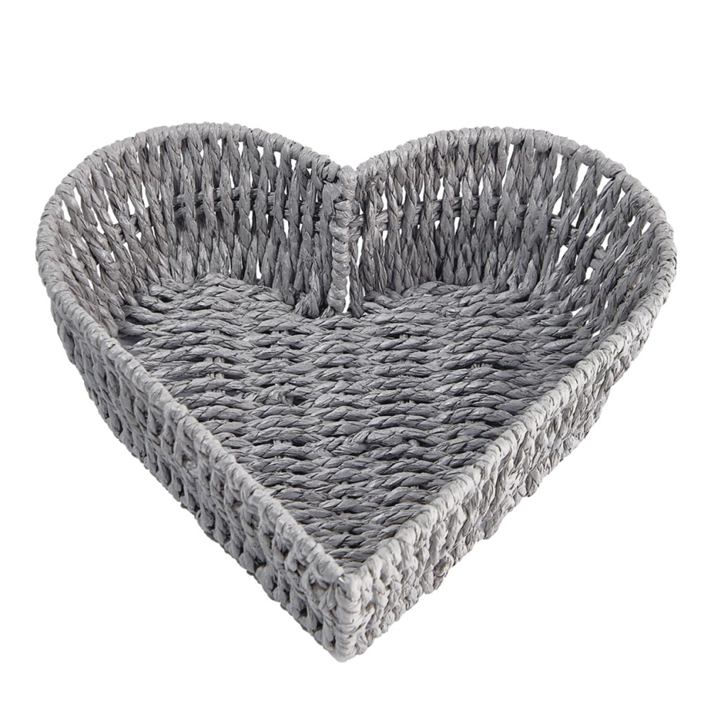 Heart Shaped Basket - Rattan Handmade Woven Storage Basket, Fruit Vegetables Bread Sundries Exogio