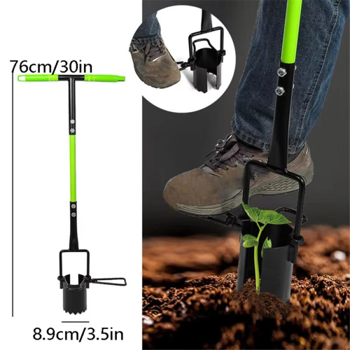 Bulb Planter Tool Crocus Long Handled Transplanter Comfortable T-Shaped Handle Multi-Purpose Gardening for Weeding 1