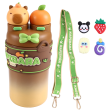Capybara-Thermoflasche aus Edelstahl, 550 ml großes Fassungsvermögen, Thermosbecher für Kinder.