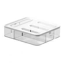 Küchenfolienspender-Organizerbox für Frischhaltefolie, Sandwichbeutel – platzsparender Schubladeneinsatz, Heimorganisation