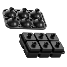 Trays Round Silicone Tray Reusable Ice Mold Easy Release Ball Maker with Funnel Wine Tools for Whiskey & Lattice