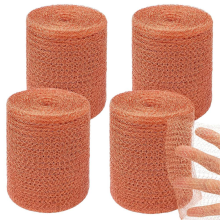 Kit de lutte anti-rongeurs en maille de cuivre 4 pièces 5 x 33 pouces Rouleau antirouille pour le jardinage Scelle les ouvertures d'eau