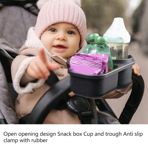 Stroller Snack Holder, Cup Holder with Snacks Universal Catcher and Drinks 2