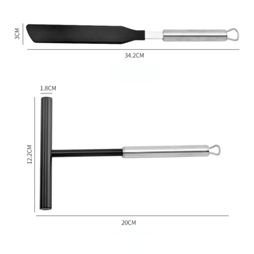 Crepe Spreader Spatula Set Pan Making Tools Batter Kitchen Utensils Stainless Steel Spreading 2