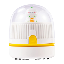Desk Vacuum Cleaner Handheld Tabletop with Night Light Cordless USB Rechargeable White