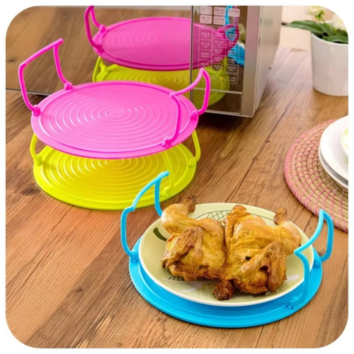 Microwave Heating Layered Steaming Tray Double-Layer Rack Bowl Storage Tools Kitchen Accessories Pink 1