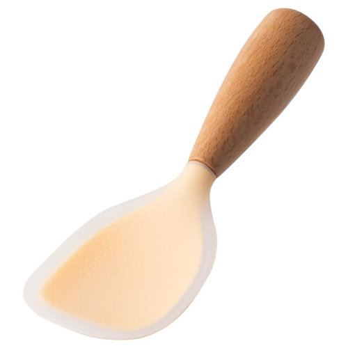 Rice Spoon Non-Stick Kitchen Tools with Wooden Handle Vertical Serving Spatula Suitable for Cooking A